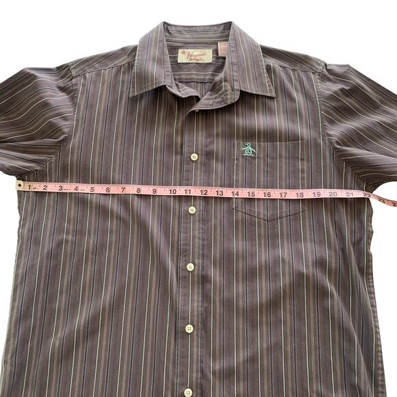 Original Penguin Men’s Striped Long Sleeve Button Down Shirt Size Large - Picture 5 of 9